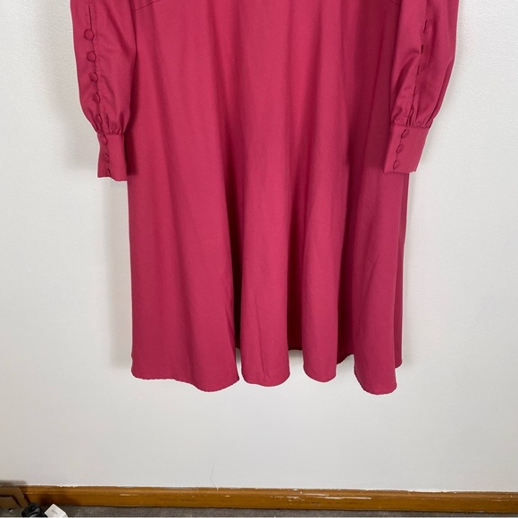 Eloquii Barbie Pink Bishops Long Sleeve Midi Dress Size 18 A Line - Picture 4 of 13